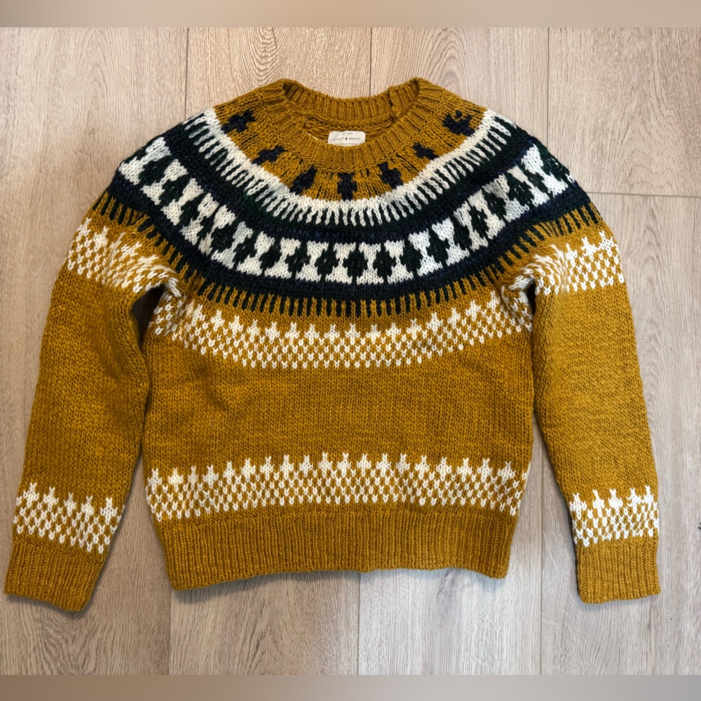 Women’s Lucky Brand Fair Isle Yellow Mustard Sweater M